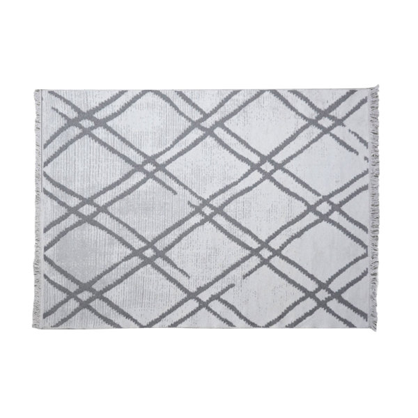 Ebern Designs Janeese Grey/White Rug Wayfair.co.uk
